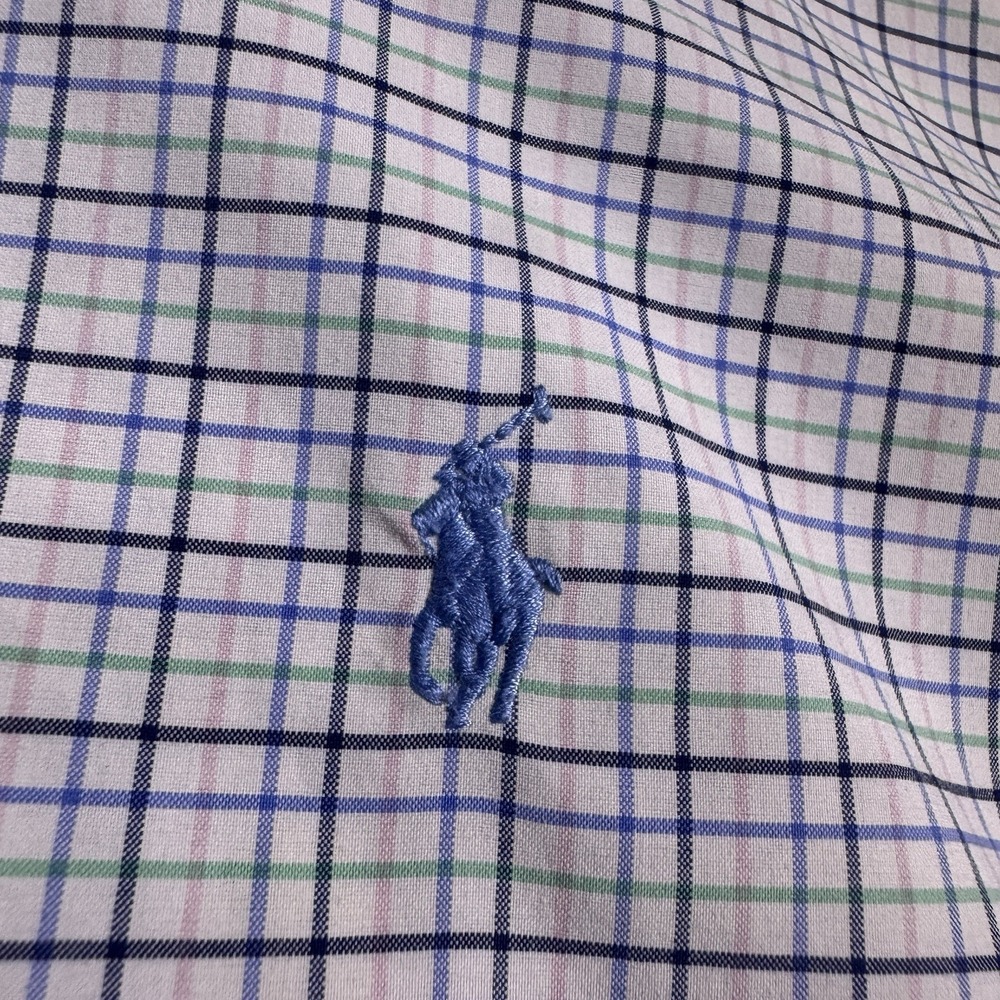 Ralph Lauren Performance Shirt Mens XXL 2XL Nylon Plaid Windowpane Polo Golf